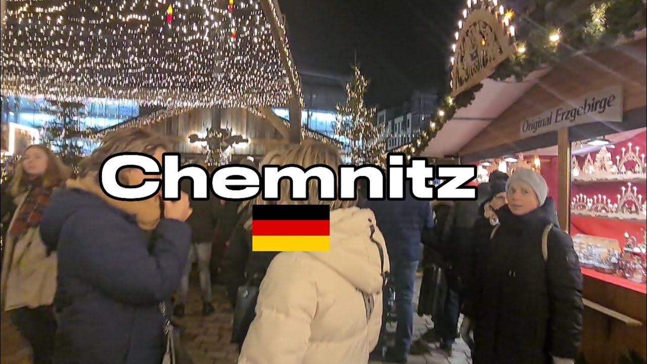Chemnitz Germany 🇩🇪 Walking Tour, 12 December 2024, Evening Walk in ...
