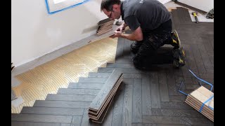 Poser Et Coller Un Parquet Bâton Rompu Huilé Charcoal Tutoriel Étape 2