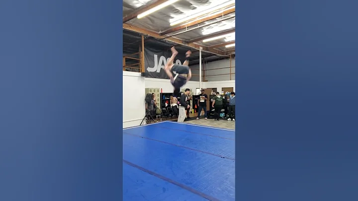 TUMBLING Roundoff, Backhandspring, Double Back Tuck on AirTrak #shorts
