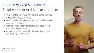 Finance Act 2025 section 31. Employee ownership trust - shares.