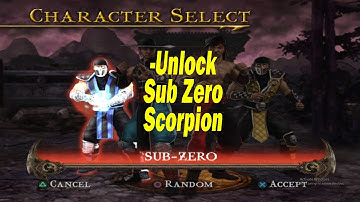 Cheats Code Mortal Kombat-Shaolin Monks (NTSC-U) - Unlock Sub Zero and Scorpion - PCSX2