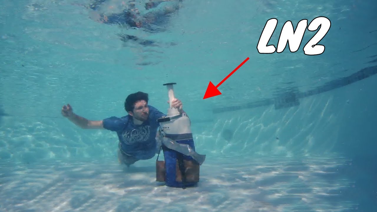 Opening a Bottle of Liquid Nitrogen Under Water!