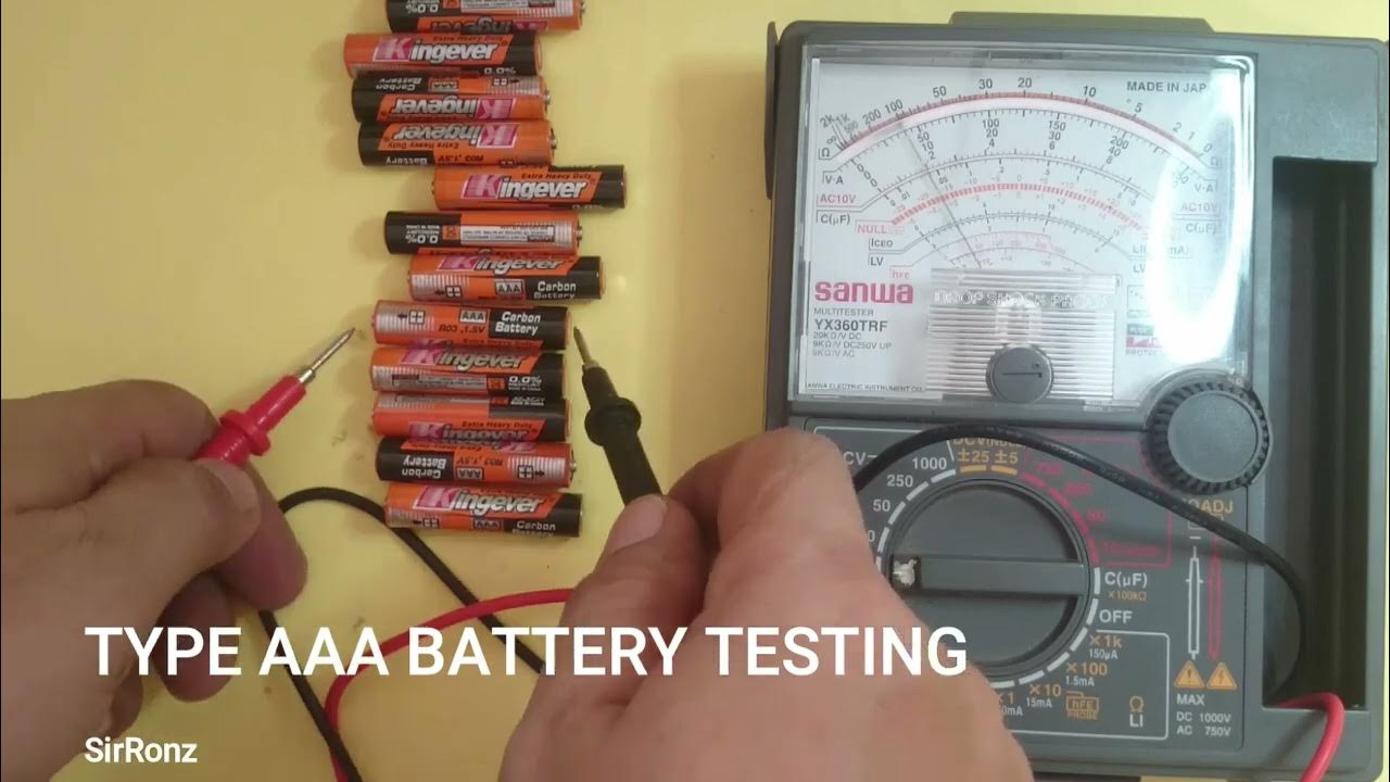 Testing Batteries With an Analog Multimeter TYPE AAA BATTERY TESTING
