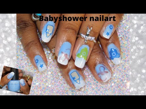 Press on Nails, Baby Shower Nails, Pink and Blue Nails, Gender Reveal,  Pregnancy and Infant Loss, Long Nails, Gel Nails, Handpainted Nails, - Etsy