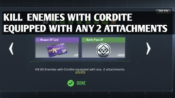 KILL 20 ENEMIES WITH CORDITE EQUIPPED WITH 2 ATTACHMENTS POINT BLANK CALL OF DUTY MOBILE COD MOBILE