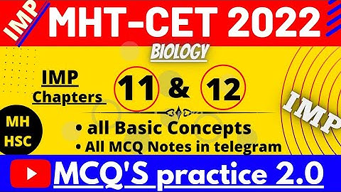 |MOST IMP CHAPTERS 11 & 12|ONE SHORT |MHT-CET2022 CRASH COURSE #nie #biology #hsc #mcq‎ @GYANLABAP