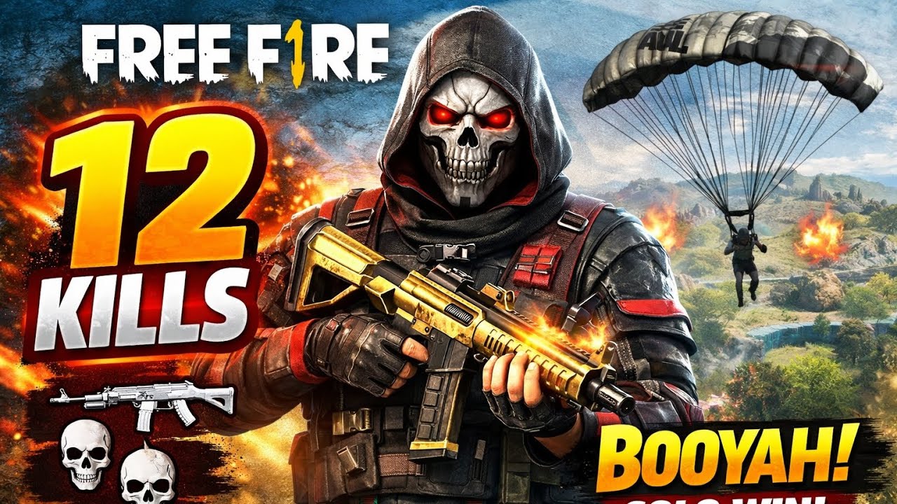 👉 Free Fire BR 12 Kills Solo Booyah! 🔥 Insane Full Gameplay 