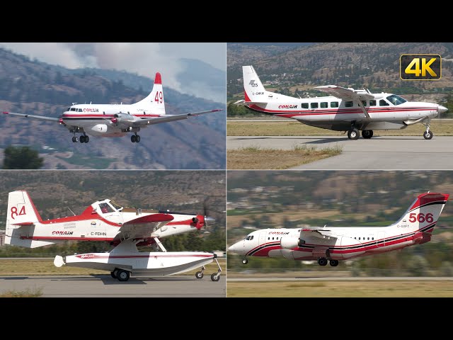 Air Tanker action at CYYF Airport (Penticton Airport), Canada