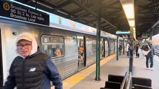 R68 & R68A (Q) trains entering and leaving Sheepshead Bay, in Brooklyn. #r68 #brooklyn #qtrain