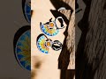 Colorful Fan Dangle Earrings Silver Tone 1" Art Glass Boho Style