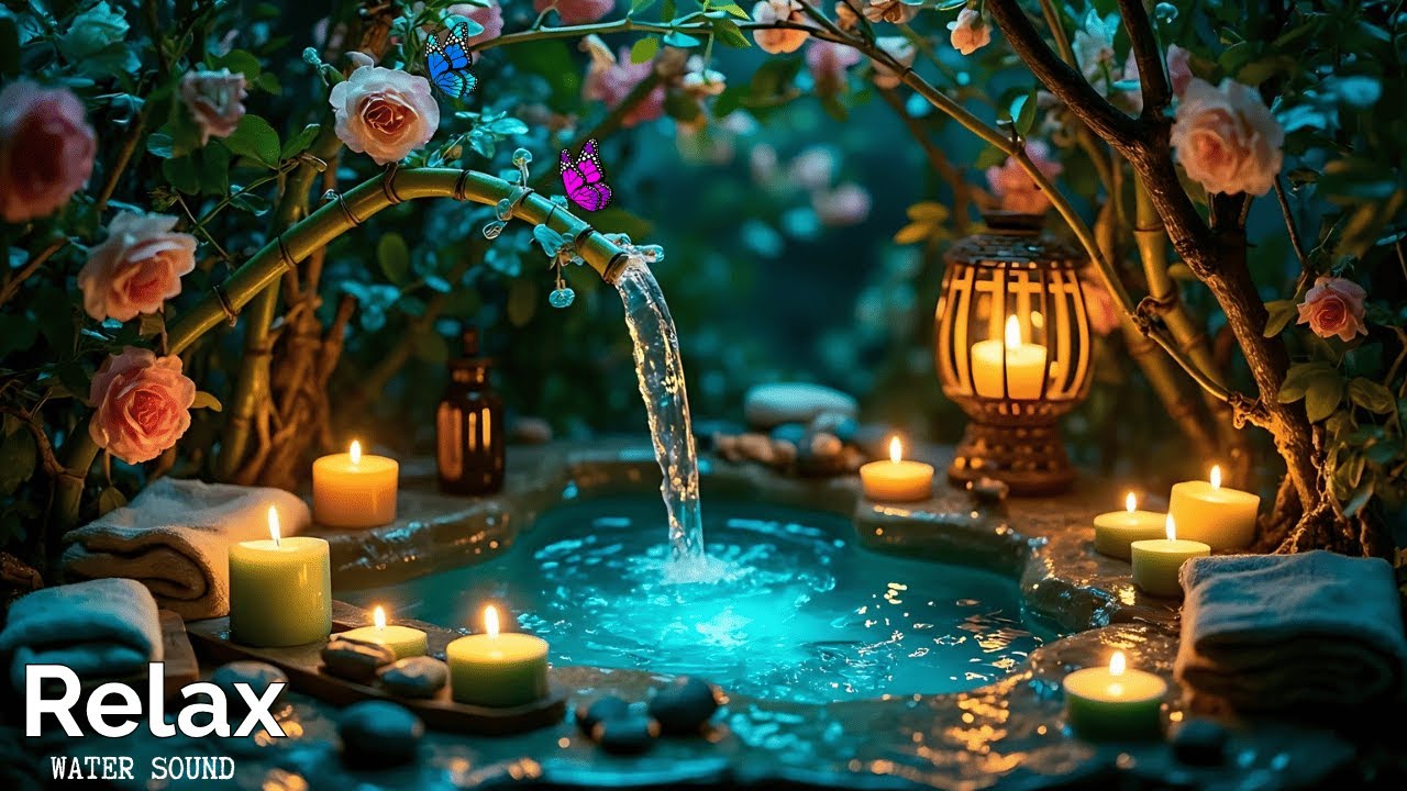 Calming Piano Spa Music 🌿 Water Sounds for Deep Sleep, Stress Relief, and Relaxing Meditation