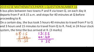 2019 KCSE MATHEMATICS PAPER 1 QUESTION 17