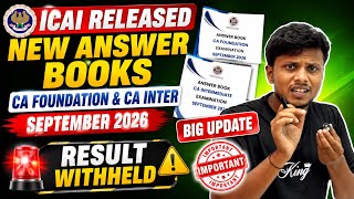 ICAI Changed CA Inter & Foundation September 2026 Answersheet | ICAI New Answer books 