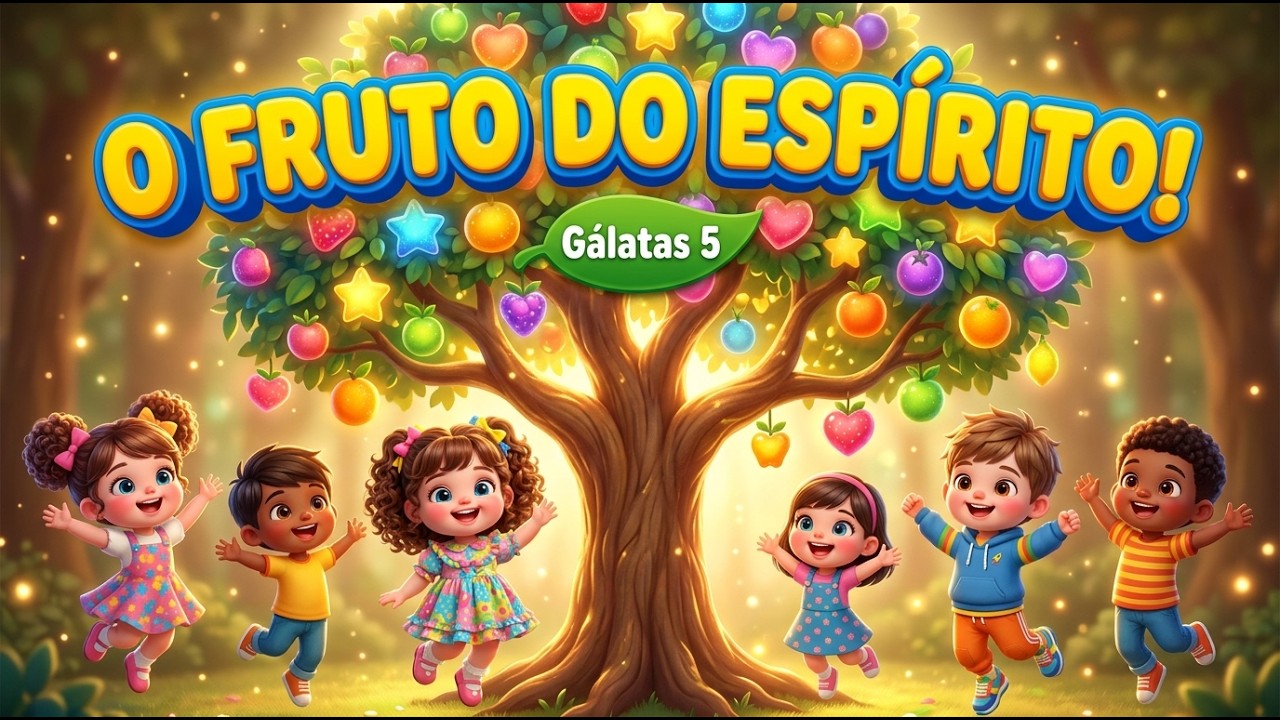 🍎 O Fruto do Espírito | Amor e Alegria! Música Bíblica Infantil Animada