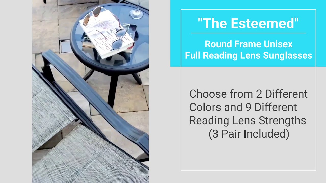 Reading Sunglasses, "The Esteemed" Full Lens Sun Reader (non bifocal) for Men and Women