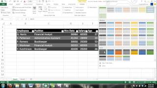 Excel 2013 Tutorial For Noobs Part 33: How to Style Tables in Excel Style Templates & Custom Styles