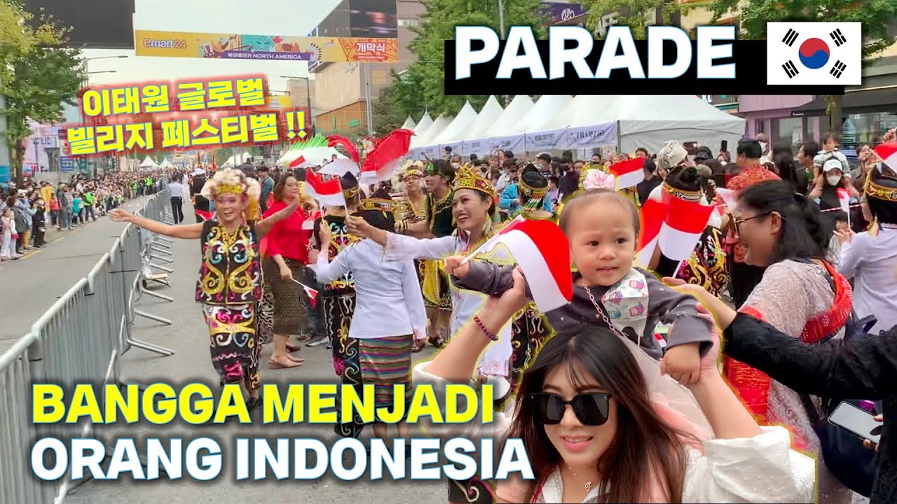 ORANG INDONESIA DI KOREA MENJADI SATU 👍 ITAEWON GLOBAL VILLAGE FESTIVAL 2022 [이태원 지구촌축제 인도네시아 퍼레이드]
