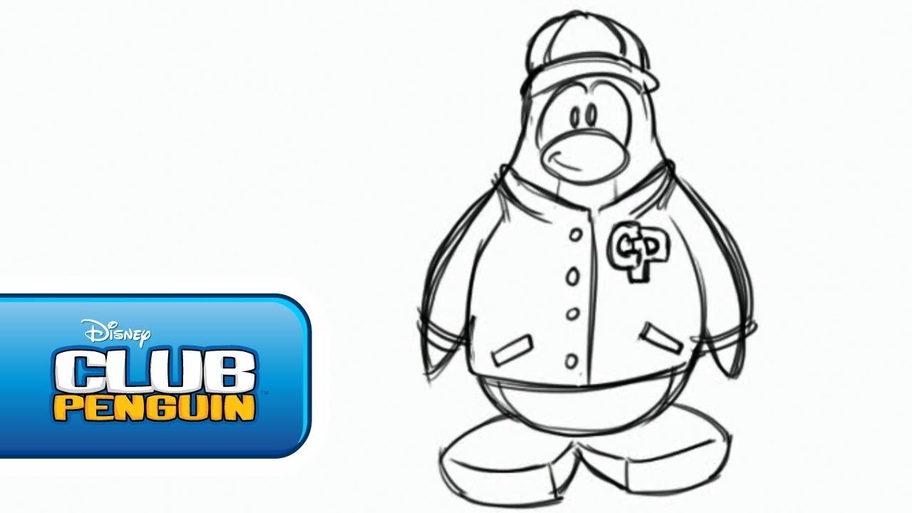 How to Draw Blue Penguin Bambadee from Club Penguin with Easy Steps Leson -  How to Draw Step by Step Drawing Tutorials