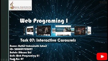 Aathif Sabaahath Suhail | Web Programming I - Task 07 | Bootstrap Carousel