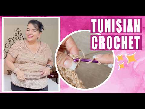 Tunisian Crochet Blouse - Easy Mesh Stitch (You'll Love This