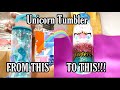 How I transformed a Walmart Bottle into UNICORN TUMBLER (Epoxy Method)