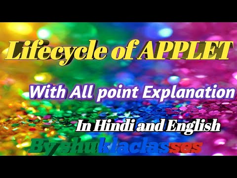 LIFECYCLE OF APPLET || init(), destroy(),stop(),paint()||Hindi and English||#Forexampreparation