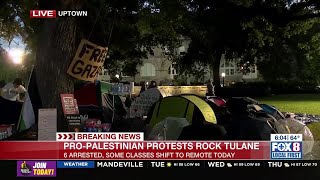 Protesters camp out overnight at Tulane University; classes canceled, buildings emptied