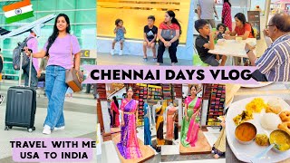 ✈️🇮🇳REACHED INDIA🇺🇸CHENNAI DAYS VLOG😋🍱FOOD🛺🛍️SAREE SHOPPING#Stylewidsus