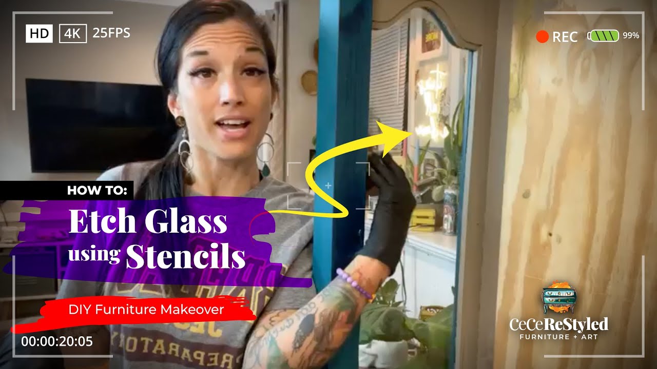 DIY Etched Glass using Stencils