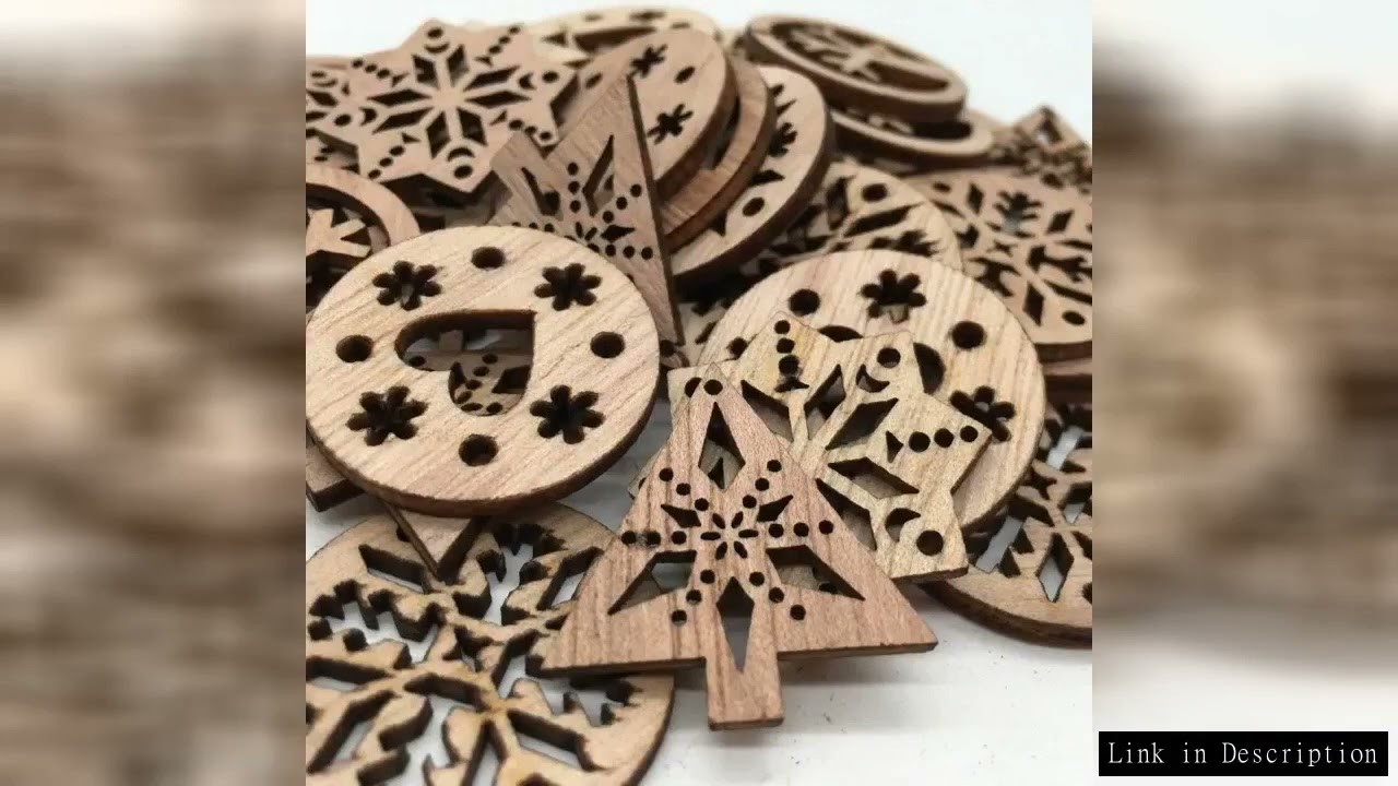 50pcs Natural Unfinished Wood Slices Round Wood Cutouts Ready To Be Painted and Decorated 30mm (Mixe