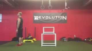 Spinning burpee box jump