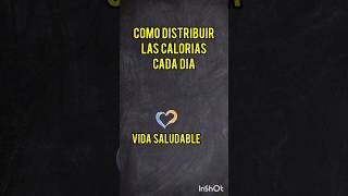 Como Distribuir las Calorías Consumidas Diariamente #alimentacionsaludable #calorias #vidasaludable