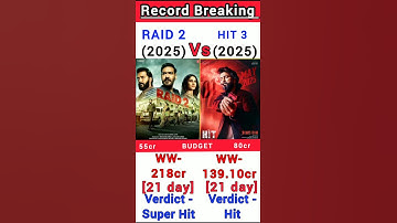 Raid 2 Vs Hit 3 Box Office Collection | Raid 2 21th day collection #shorts