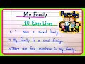 10 lines on my family in english  my family essay writing  essay on family family par 10 lines