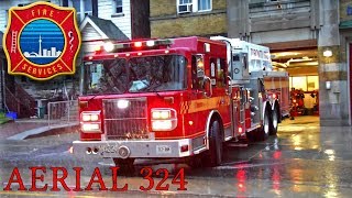 Toronto fire services, mid-mount aerial 324, one of two in the city
responding for a possible residential fire. support and help me to
continue bringing you ...