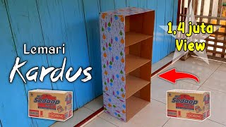 DIY make up organizer | cara mudah membuat tempat make up dari kardus bekas | cardboard craft ideas