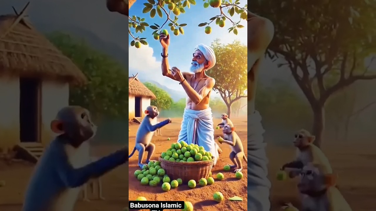 দাদু পেয়ারা পাড়ার সময় দাদুর সঙ্গে কি হলো ⁉️🐒#viral #ai