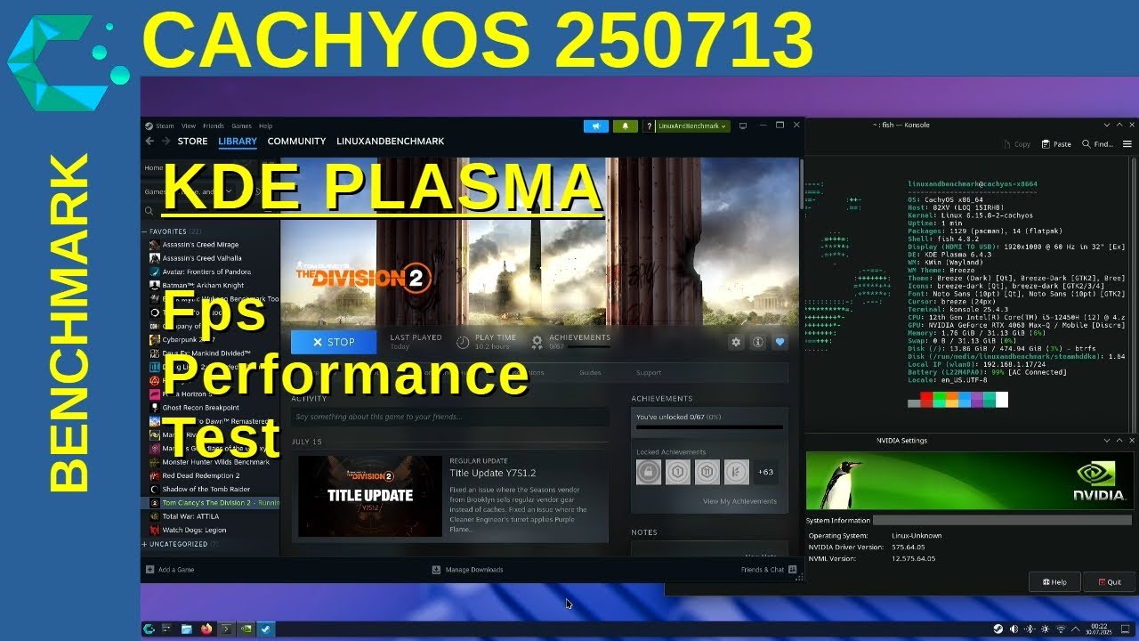 Gaming on CachyOS KDE Plasma! 🚀 | FPS Benchmark Performance Test