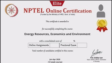 Energy Resources, Economics and Environment Nptel assignment 0 | Week 0: Assignment 0