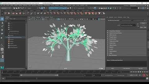 Maya paint effect   tree falling Leaves by ncloth Simulating  animation - 7 of 10