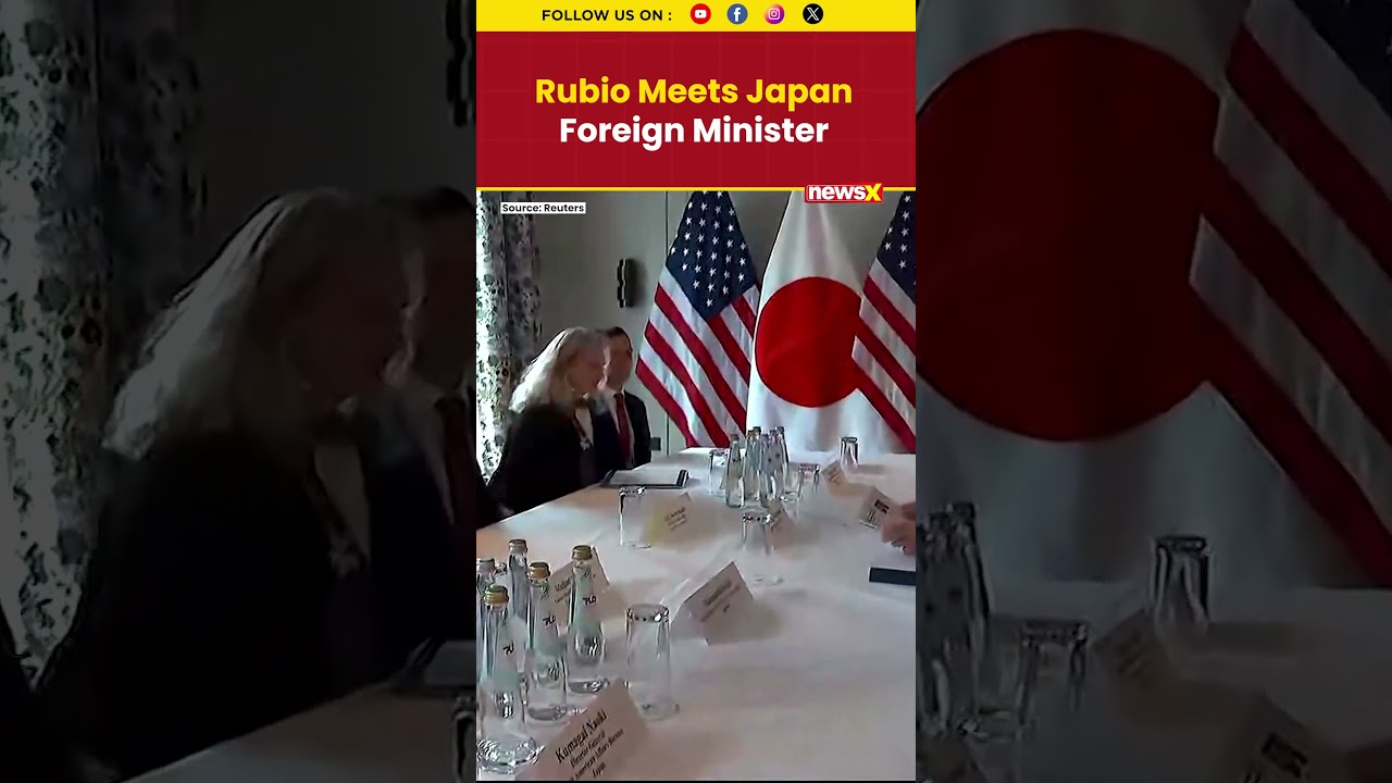US Secretary Rubio Shakes Hands With Japan’s Foreign Minister Motegi