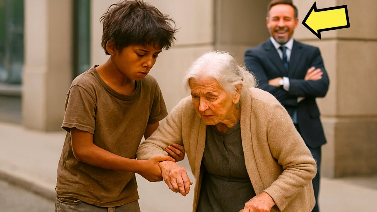 CHŁOPAK Z ULICY JEST UPOKORZONY ZA POMOC STARSZEJ PANI… NIE WIEDZĄC, ŻE TO BYŁA MATKA…