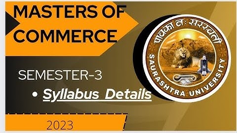 M. com / semester -3 / saurashtra university🎓/ syllabus details..