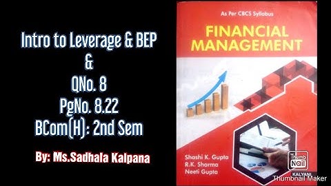 Introduction of Leverage & BEP with Solution - (Financial Decisions)