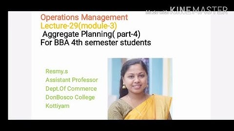 LECTURE-29-OPERATIONS MANAGEMENT BBA S4-AGGREGATE PLANNING (PART-4)