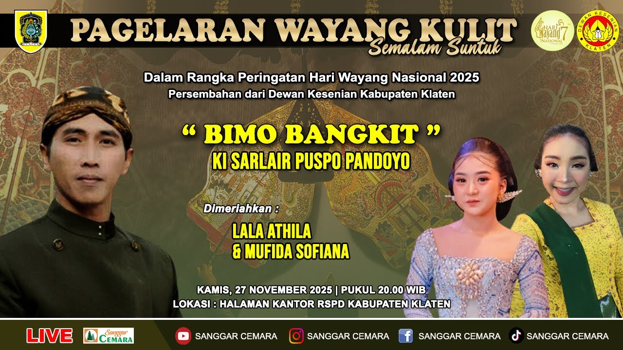 Live Wayang Peringatan HWN. Ki Sarlair Puspo Pandoyo - Lala Atila, Mufida Sofiana. 