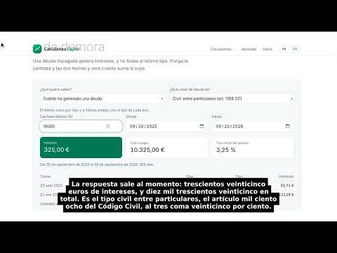 Calculadora de intereses legales y de demora
