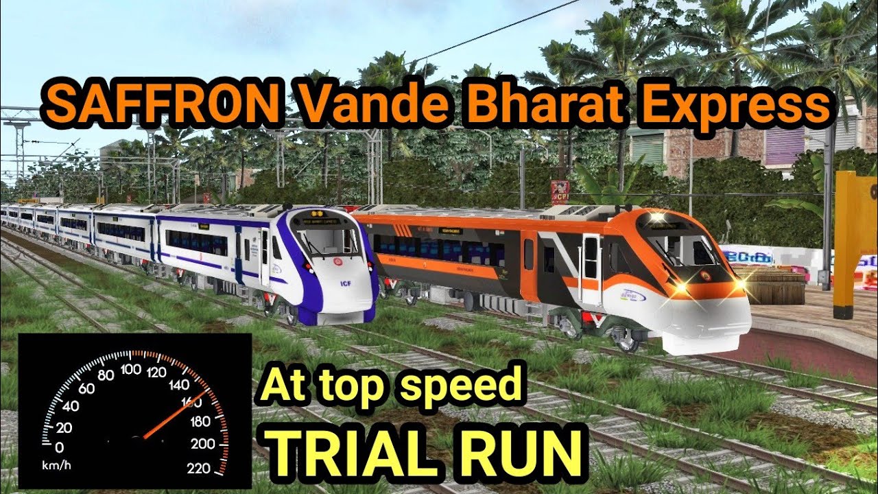 SAFFRON Vande Bharat Express AT TOP SPEED OF 160KMP/H RAILWORKS TRAIN