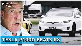 Tesla Model X review door Jeremy Clarkson | The Grand Tour | Prime Video NL