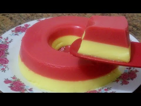 PUDIM QUATRO LEITES QUE NÃO VAI AO FORNO COM CALDA DE MORANGO | Menino Prendado. 